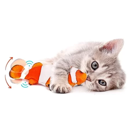Juguete Interactivo Pescado Naranja Electrico Para Gatos + Usb - Imagen 2