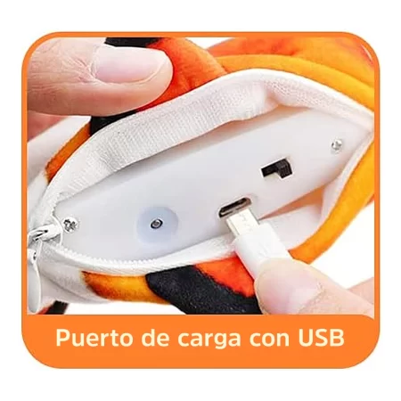 Juguete Interactivo Pescado Naranja Electrico Para Gatos + Usb - Imagen 3