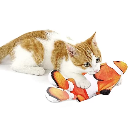 Juguete Interactivo Pescado Naranja Electrico Para Gatos + Usb
